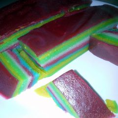 A picture of nine layer kueh.