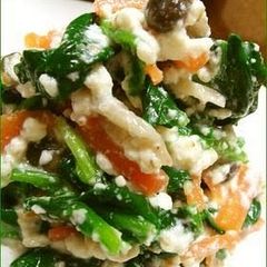 Easy Shira-ae (Spinach with Mashed Tofu) A picture of Easy Shira-ae (Spinach with Mashed Tofu).
