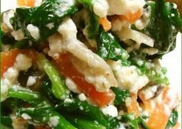 Recipe of Favorite Easy Shira-ae (Spinach with Mashed Tofu)