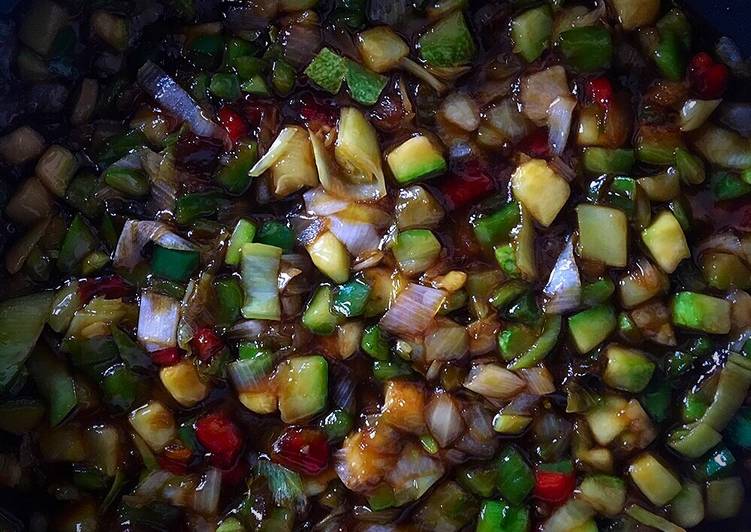 Verduras salteadas con soja