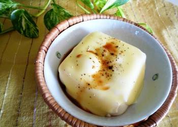 Easiest Way to Make Delicious Creamy Cheese and Black Pepper Hot Tofu in the Microwave