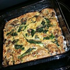 A picture of Crustless veggie quiche.