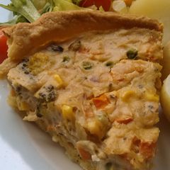 A picture of Vickys Mixed Vegetable Quiche, GF DF EF SF and Peanut-Free.
