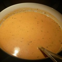 A picture of Robin's Easy, CreamyTomato Basil Soup.