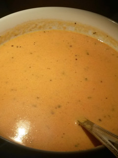 A picture of Robin's Easy, CreamyTomato Basil Soup.