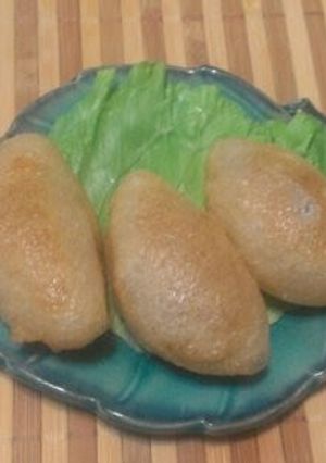 A picture of Fried Gyoza (Ham Sui Gok) with Mochiko Glutinous Rice Flour.