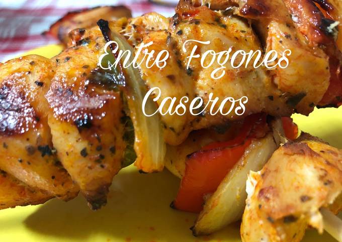 Brochetas De Pollo Adobado Con Verduras Al Horno Receta De Entre ...