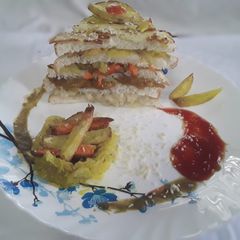 Double decker oats mix sanwich A picture of Double decker oats mix sanwich.