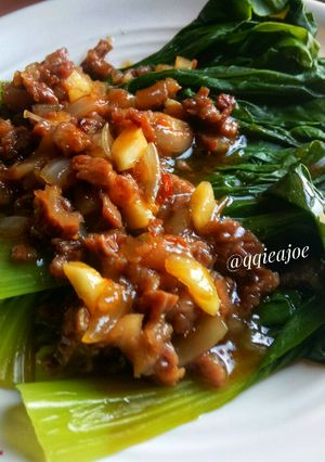 Foto resep Pokcay Siram Daging Cincang #SeninSemangat #BikinRamadanBerkesan