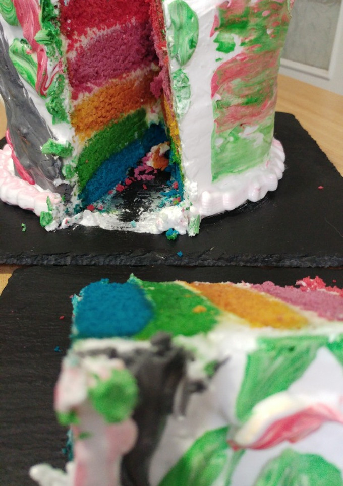 Una foto de Tarta arcoíris - Rainbow cake
