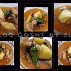 A picture of Aloo Gosht.