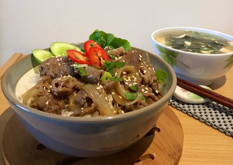 Resep Unik Gyu don (rice bowl) Praktis Enak