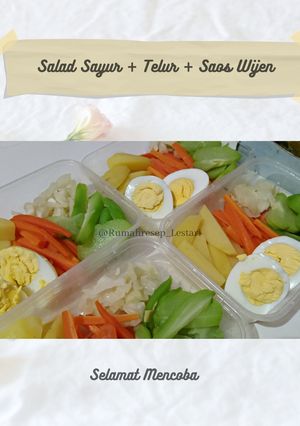 Foto resep Salad sayur + telur + saos wijen