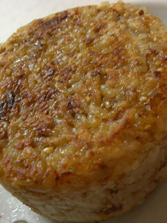 A picture of Pan-Fried Rice Balls Made with Soy Sauce Seasoned Bonito Flakes!.