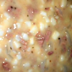 A picture of Corned Beef and Potato Chowder.