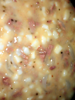 A picture of Corned Beef and Potato Chowder.
