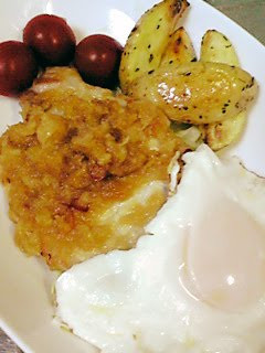 A picture of Pork Steak with Japanese Grated Daikon Sauce.