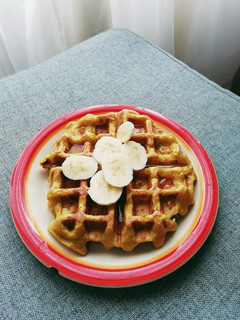 Una foto de Waffles de plátano y avena (sano)