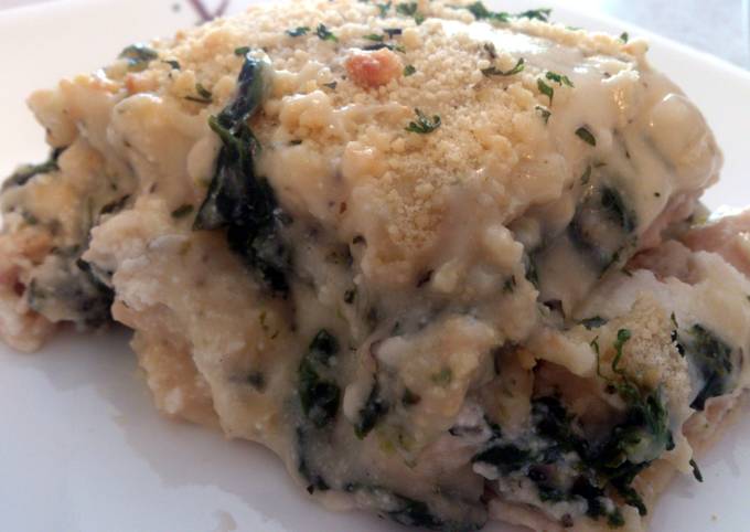 White chicken and cheese lasagna