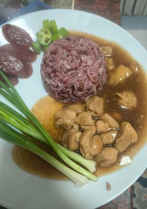 รูปของ ข้าวแดงหน้าไก่