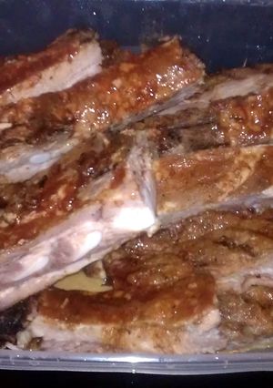 A picture of grilled pork ribs.
