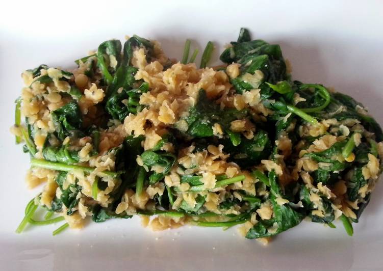 Easiest Way to Make Perfect spinach and red lentils