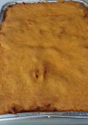 A picture of Sharon's easy baked mostaccioli.