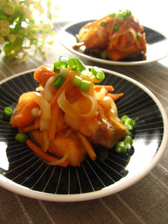 A picture of Fresh Salmon Marinated in Nanban Sauce.
