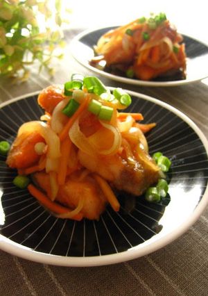 A picture of Fresh Salmon Marinated in Nanban Sauce.