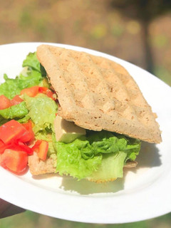 Una foto de 🧇Waffles salados veganos🧇
