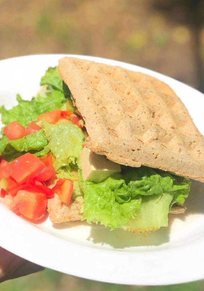 Una foto de 🧇Waffles salados veganos🧇