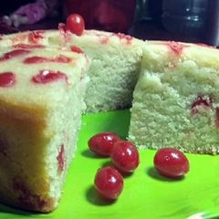 A picture of Semolina Cherry Cake.