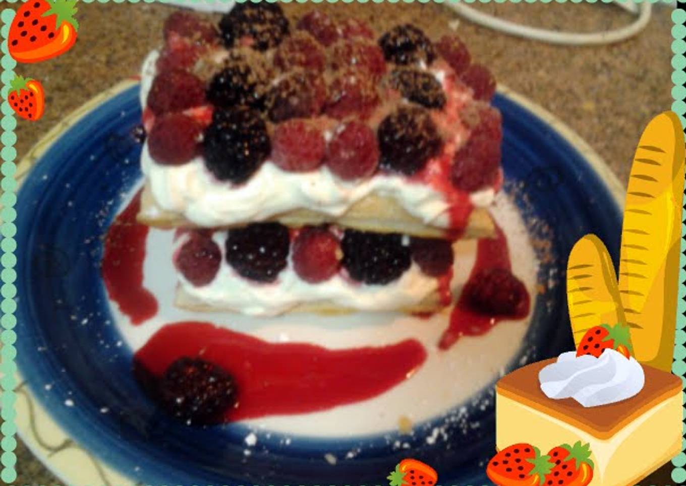 Amy's Raspberry Mille Feuille with Berry Compote .