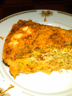 A picture of Healthier Broccoli Spinach (&bacon) Quiche with savory crust.