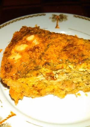 A picture of Healthier Broccoli Spinach (&bacon) Quiche with savory crust.