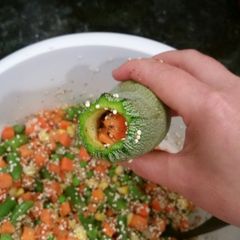 Stuffed quinoa vegtarian squash A picture of Stuffed quinoa vegtarian squash.