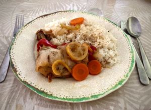 Una foto de Pollo escabechado con vinagre de kombucha