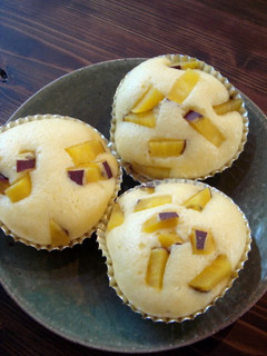 A picture of Steamed Sweet Potato Bread Made with Pancake Mix.