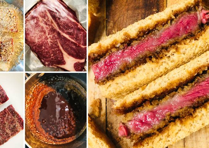 Steps to Prepare Speedy Fullblood Wagyu Beef Katsu Sando