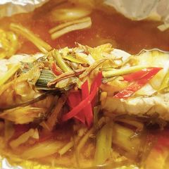 A picture of Steamed Garoupa Fish.