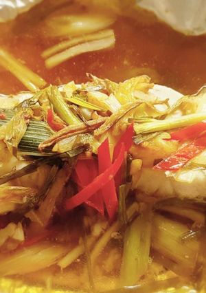 A picture of Steamed Garoupa Fish.