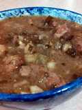 Tomatillo Chili with Pork and Hominy