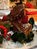 Yule Log Filled with Chocolate Truffle