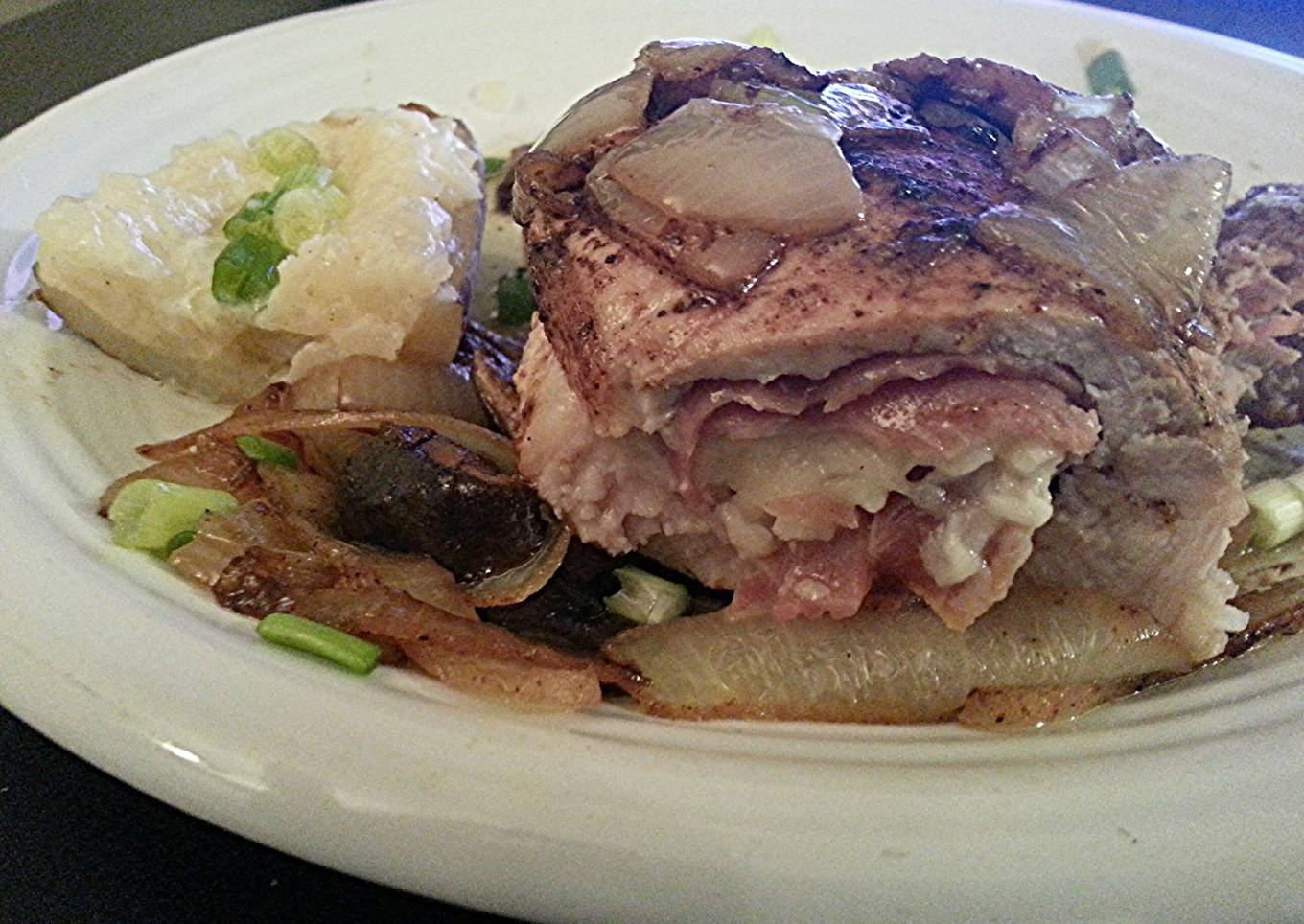 Double Cut Pork Chop Stuffed with Prosciutto & Italian Cheese