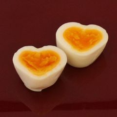 Heart-Shaped Boiled Eggs You Can Make without a Mold A picture of Heart-Shaped Boiled Eggs You Can Make without a Mold.