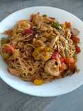 Fideos de arroz con verduras