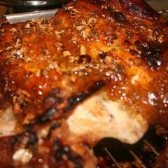 A picture of Apricot Mustard Chicken with Roasted Fingering Potatoes!.