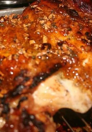 A picture of Apricot Mustard Chicken with Roasted Fingering Potatoes!.