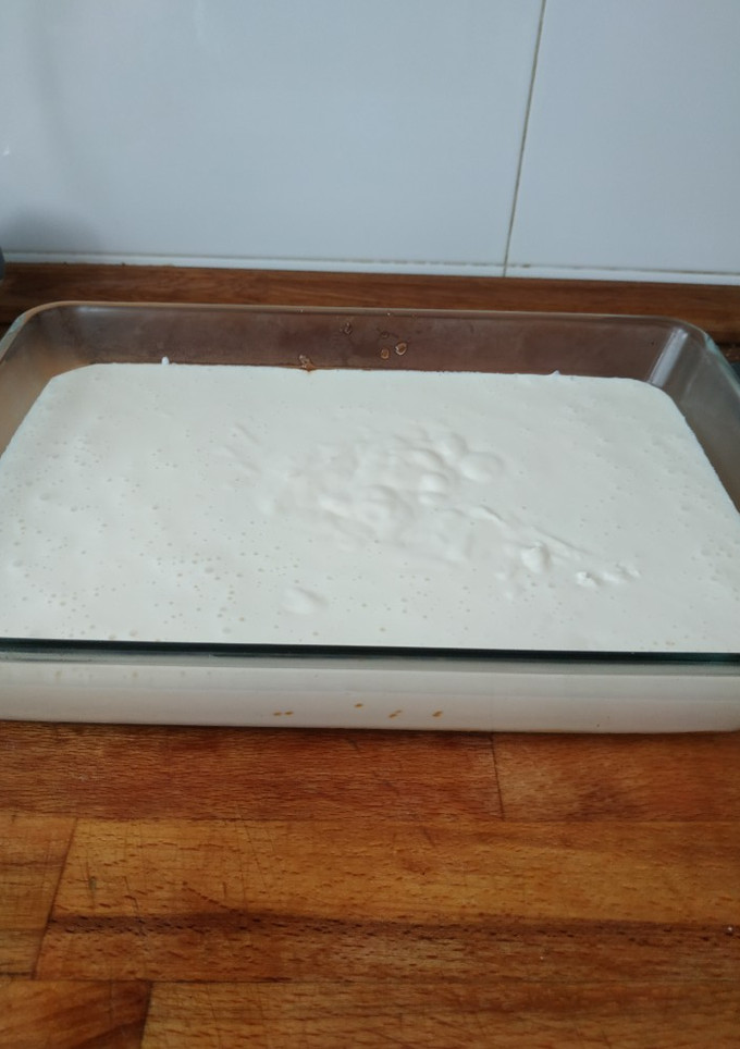 Una foto de Flan de queso
