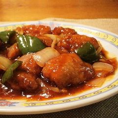 Easy Sweet & Sour Pork with Mentsuyu A picture of Easy Sweet & Sour Pork with Mentsuyu.